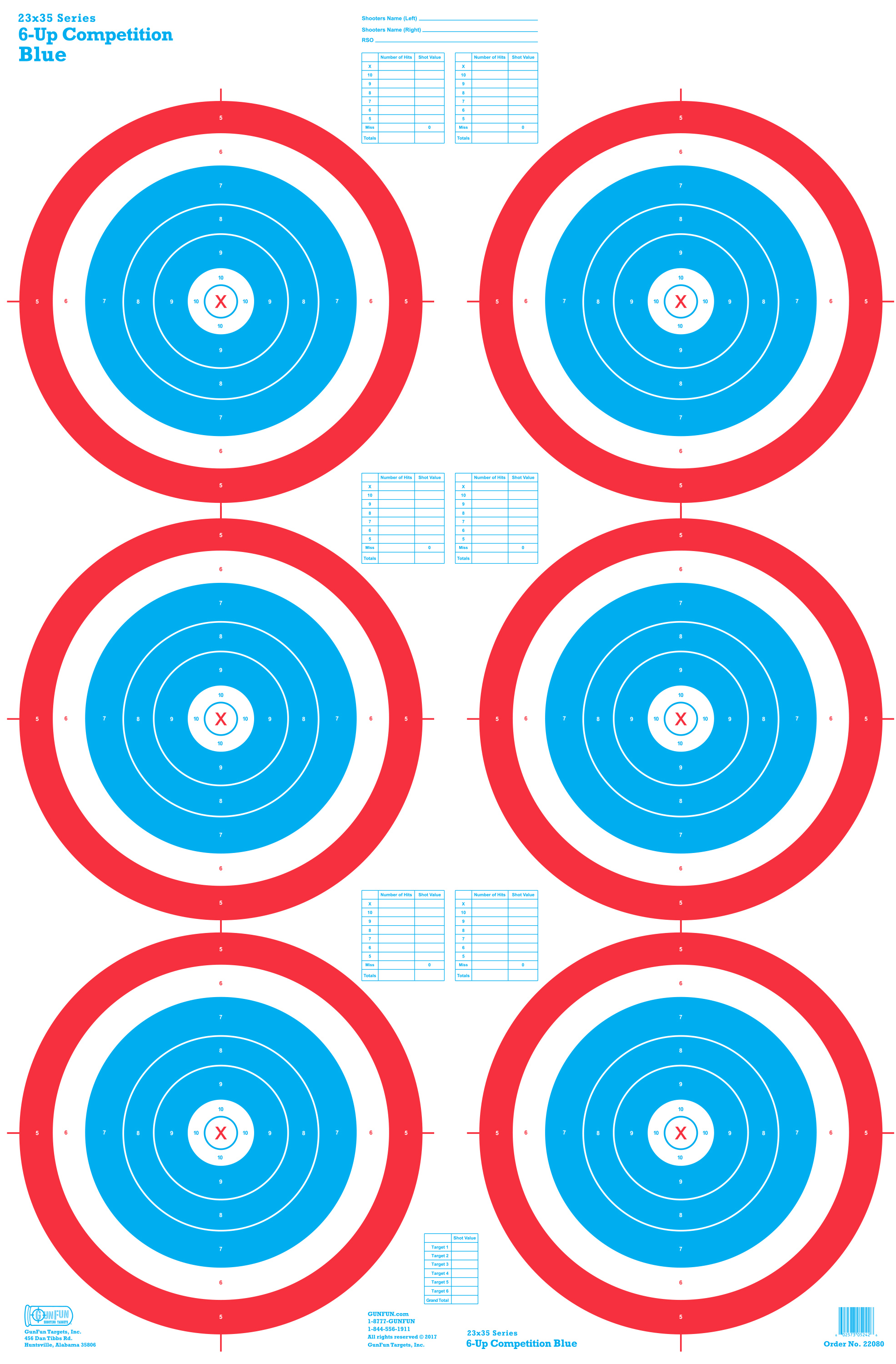 6-Up Competition-Blue/Red